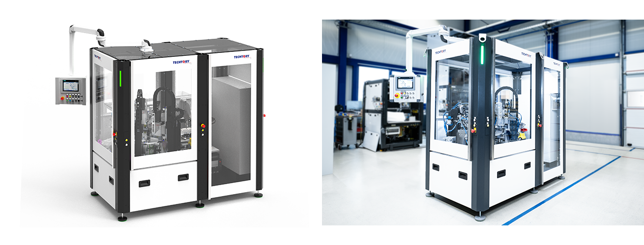 Entgrat-, Bürst-, Präge- und Packstation