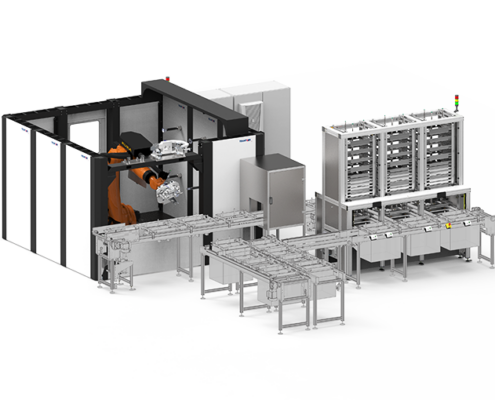 Roboterzelle – Automatisierung Reinigungsanlage & Entgratvorgang