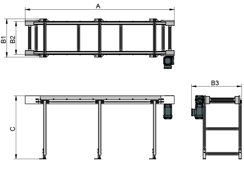 transfer-system – Riementrieb | CAD-Zeichnung