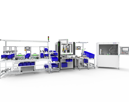 Teilautomatisierte Handarbeitsplätze – Montage- und Prüfanlage für einen Frischluftgrill